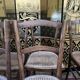 Suite of 10 bistro chairs in cannage