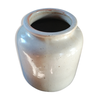 Grey enamelled sandstone pot