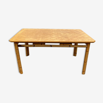 Table en rotin vintage 1960