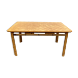 60's vintage rattan table