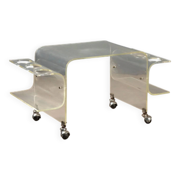 Vintage kitchen trolley in plexiglass, designed in Italy in the 1970s.