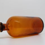 Flacon ambré en verre soufflé