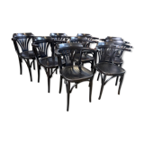 Set of 9 bistro armchairs