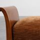 Art Deco Walnut Stool with Original velvet Upholstery, Italy ca. 1920