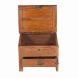 Brown desk table chest and drawer old teak original piece