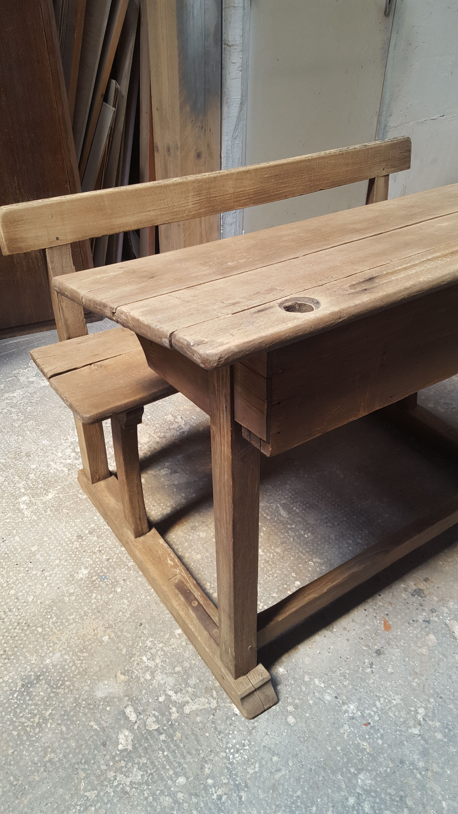 Table with period school bench