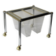 Magazine rack in Plexiglas and gold and chrome metal, 1970