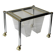 Magazine rack in Plexiglas and gold and chrome metal, 1970