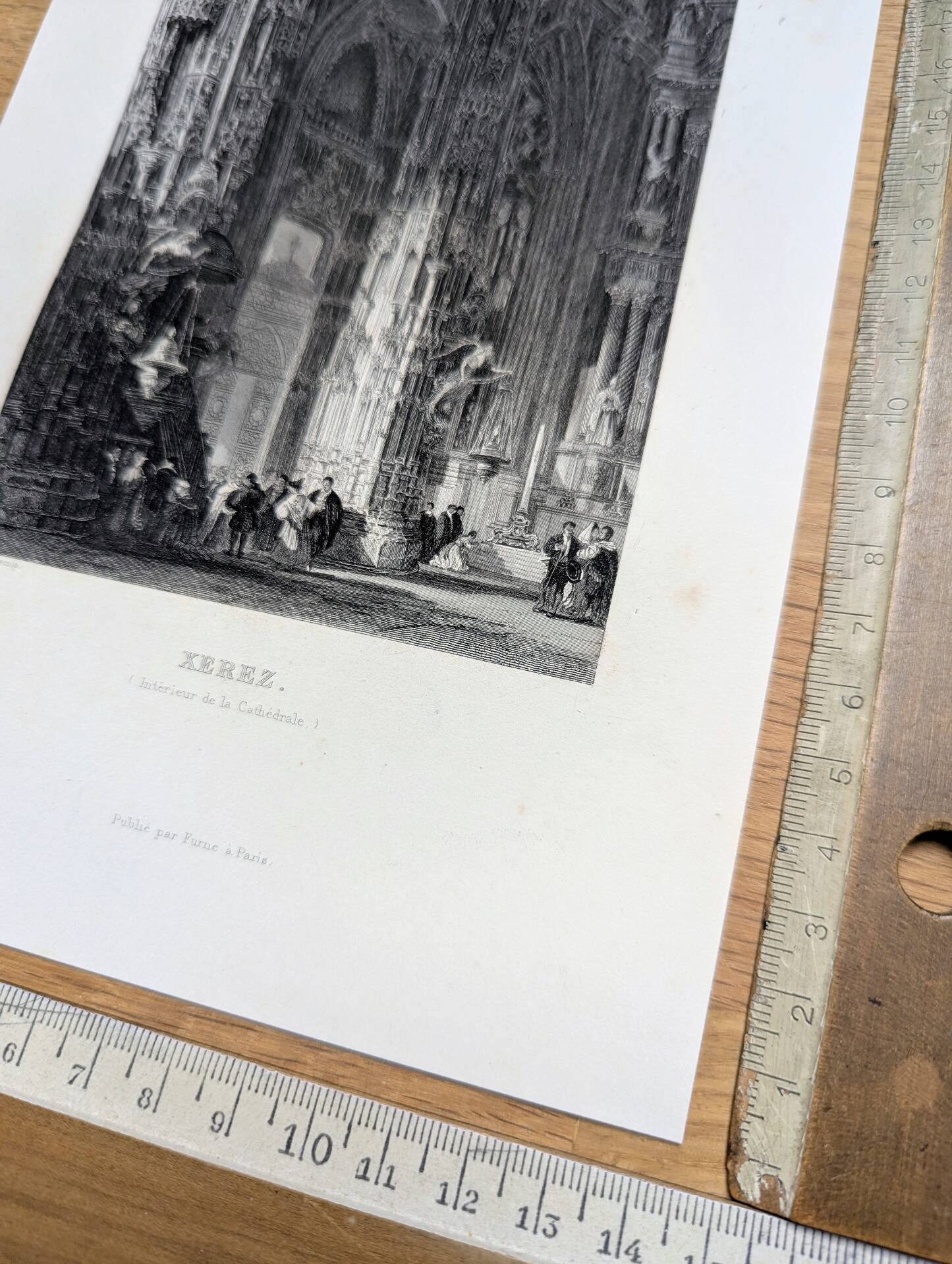 Cathédrale de Xerez, gravure, imprimée en 1841
