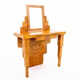 Coiffeuse Art Déco avec chaise, milieu du 20e siècle, Pologne.