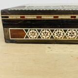 Mother-of-pearl and wood marquetry jewelry box