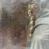 Old painting, portrait of a man of letters signed dated 1863