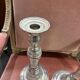 Pair of metal candlesticks