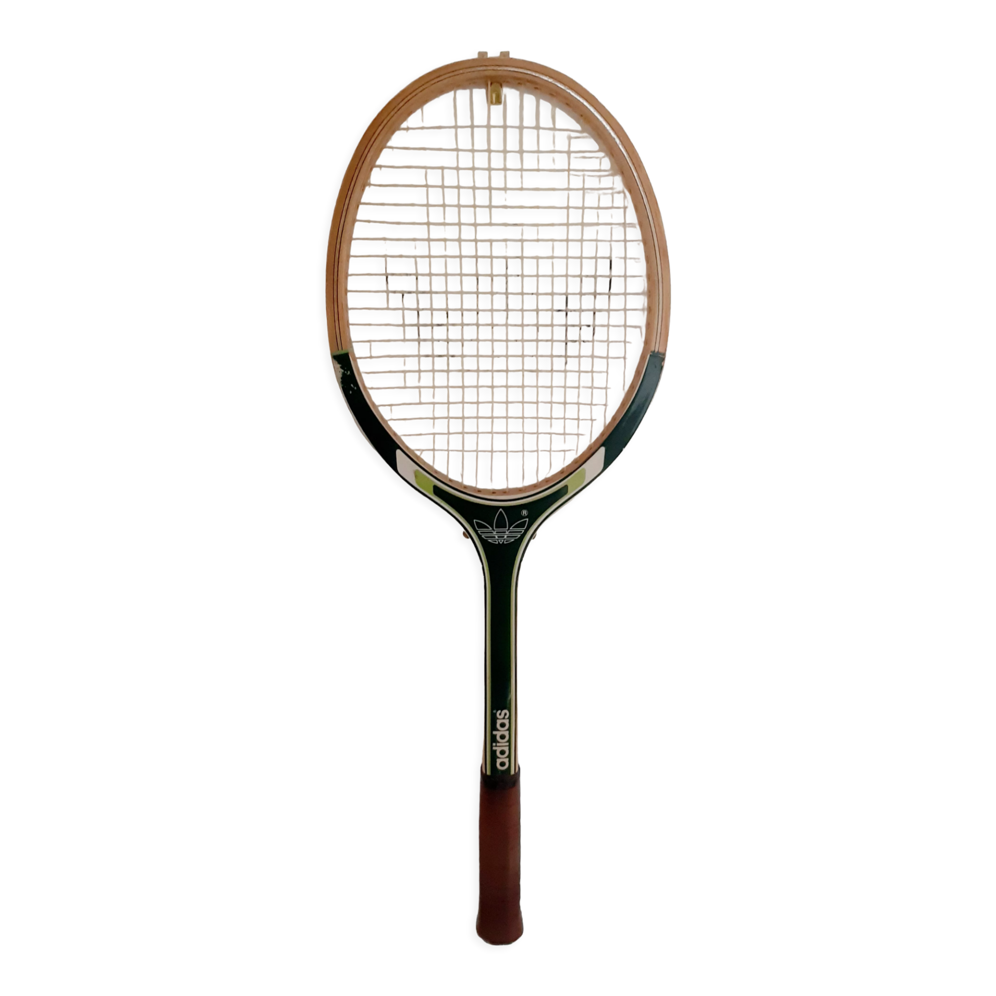 Vintage wooden tennis racket Biarritz Adidas