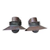 Pair of Danish Vintage Copper Wall Lamps