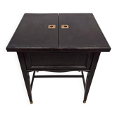 Vienna Secession bar cabinet in blackened oak and brass 1910