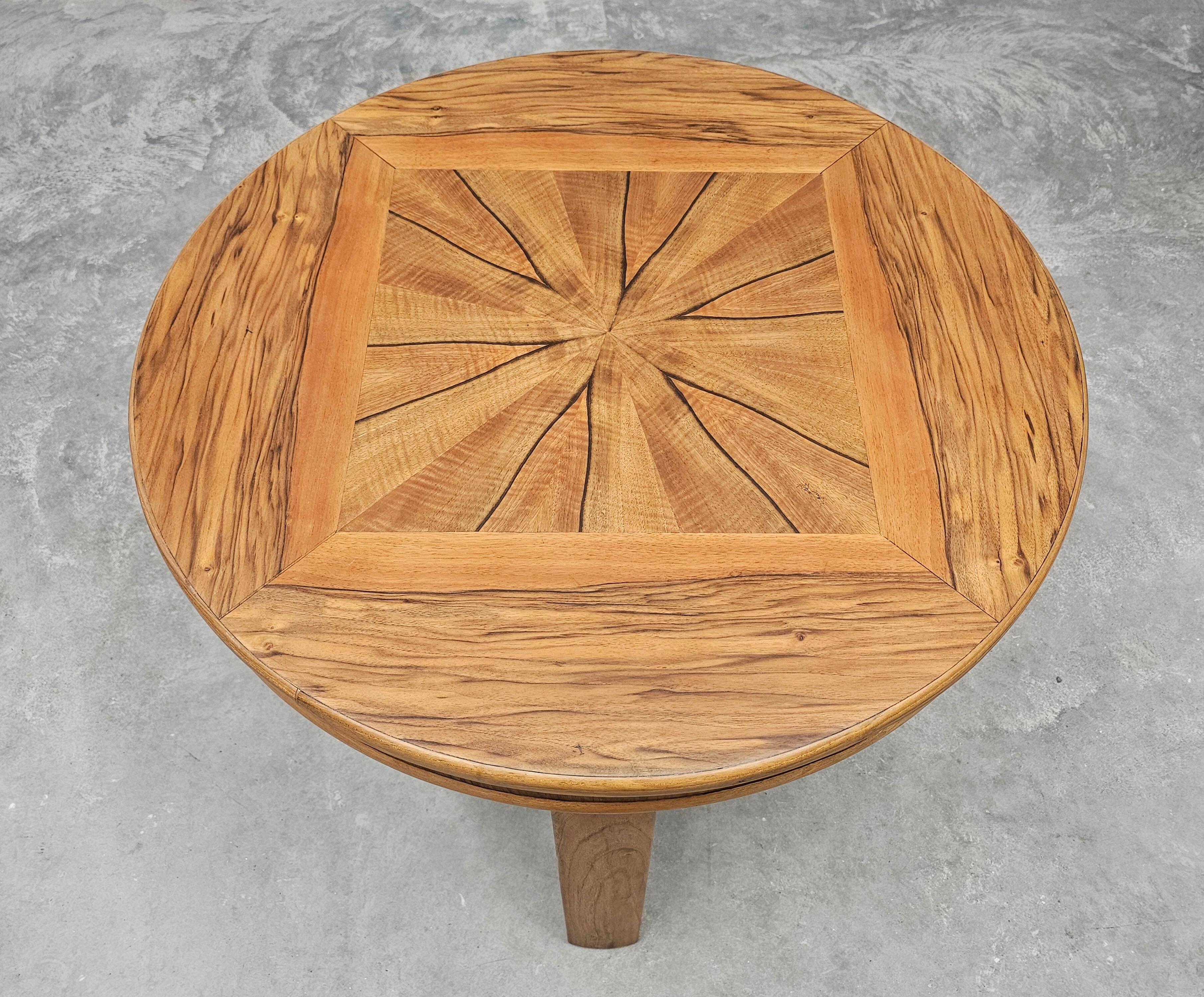 Art Deco Round Side Table in Walnut 1930s