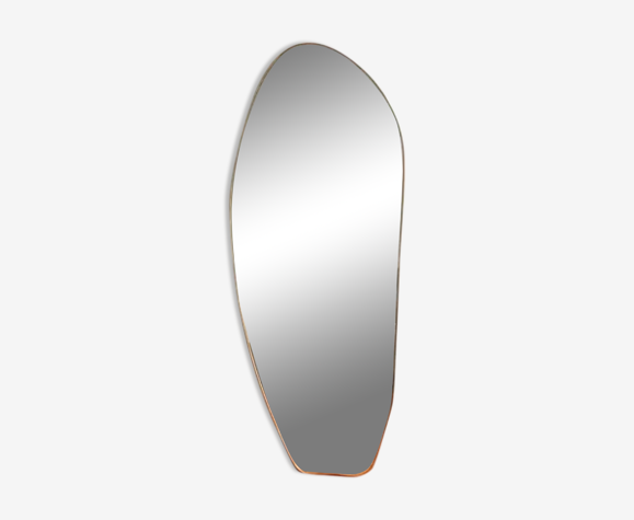 Miroir psyché irrégulier organique laiton doré minimaliste 70x160cm