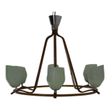 Mid-century chandelier by drevo humpolec, 1960s