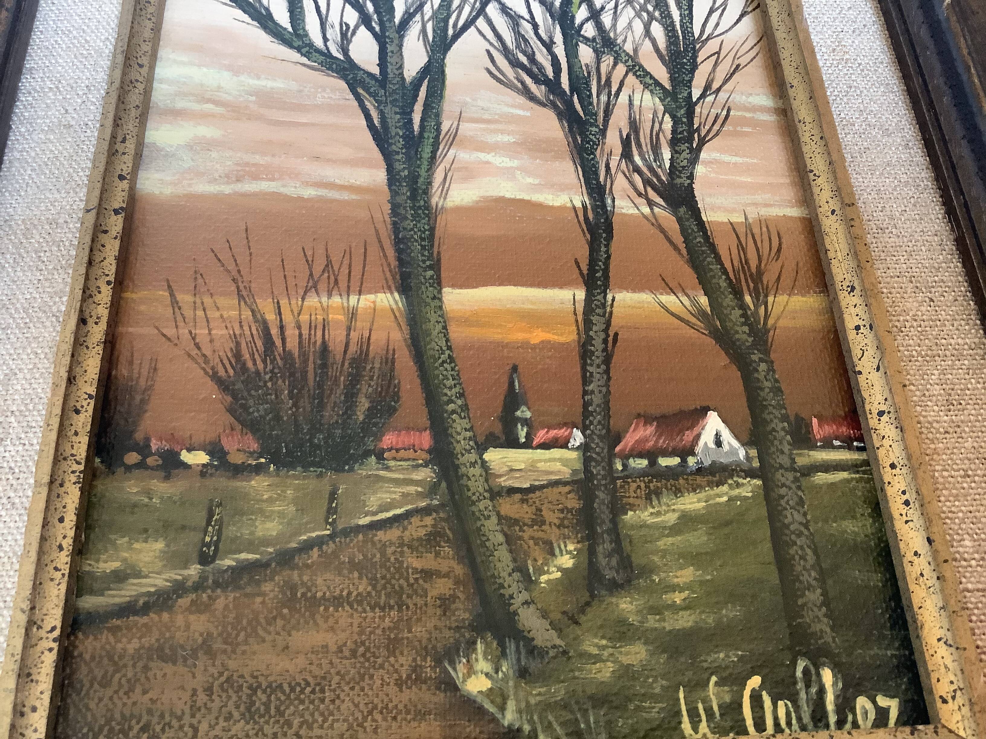 Autumn landscape painting in oil on canvas, signed.
