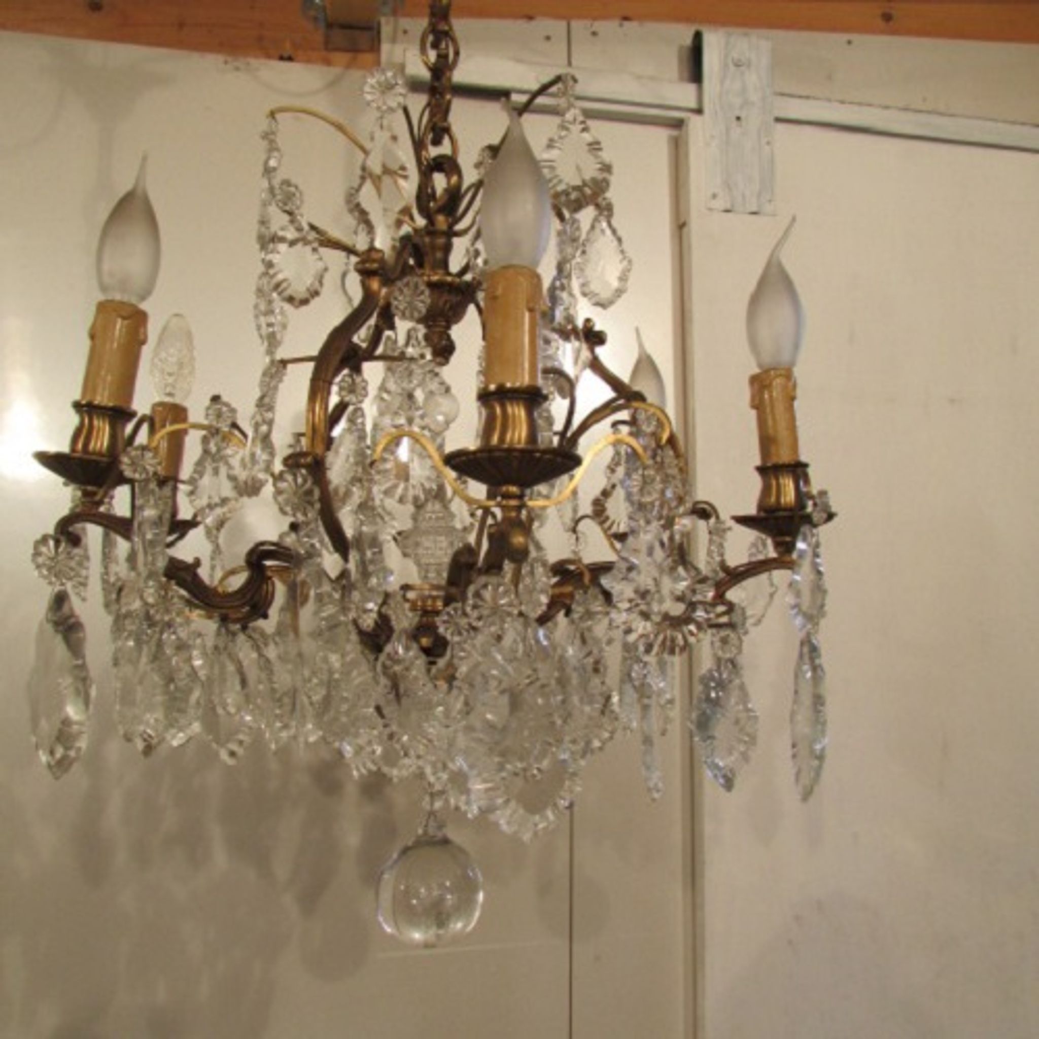 Bronze chandelier with tassels Louis XV, Louis XVI
