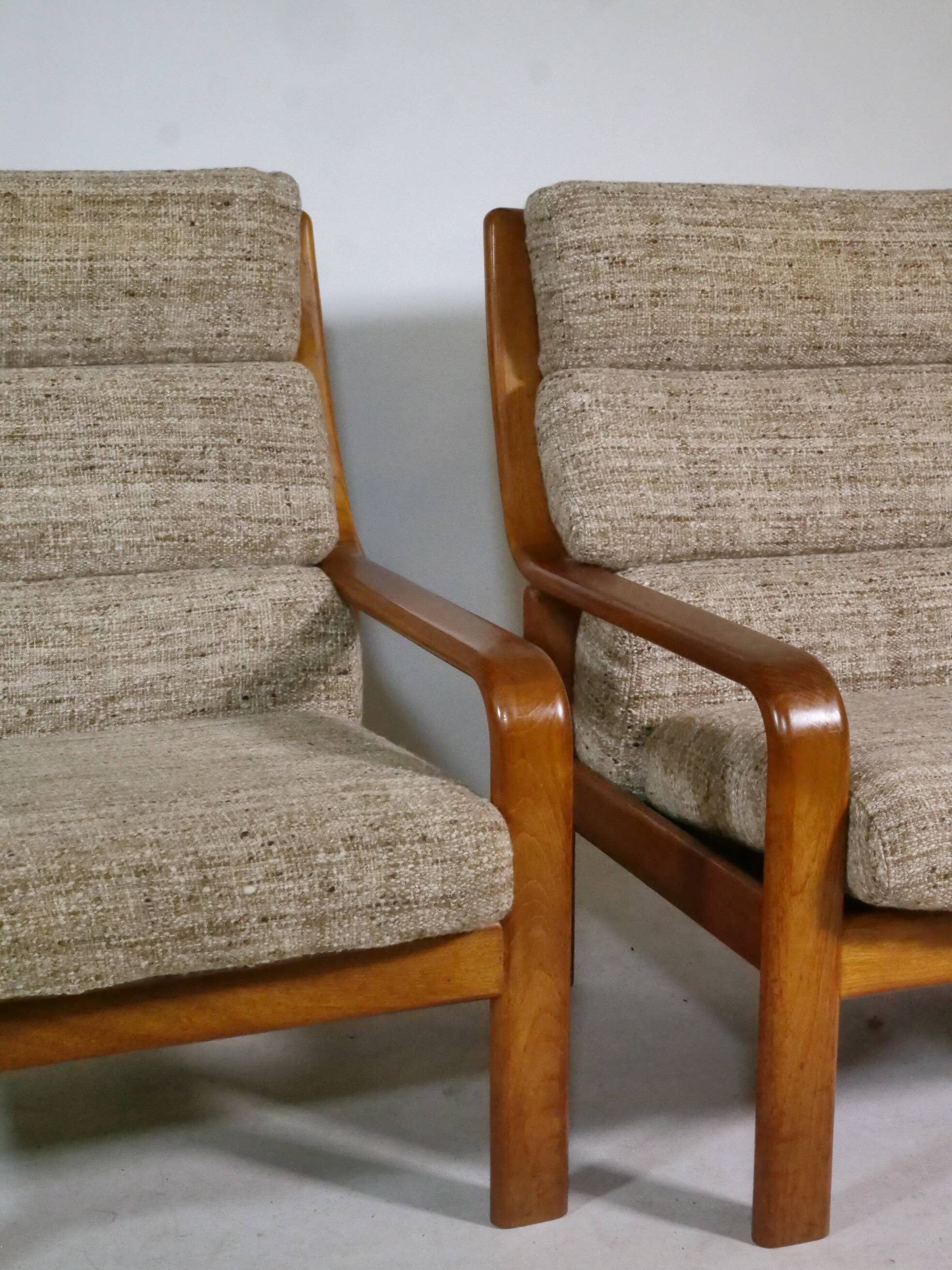 Teak Highback Lounge Chairs by L. Olsen & Søn, Set of 2, Denmark, 1960s
