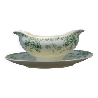 Sarreguemines Palmyre Earthenware Sauce Boat