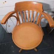 Swivel office chair in curved wood, 1950s