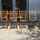 6 chaises bois et skaï noir années 60