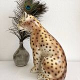 Vintage Italian Ceramic Leopard Statue