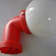 Danish wall light design indus red pipe