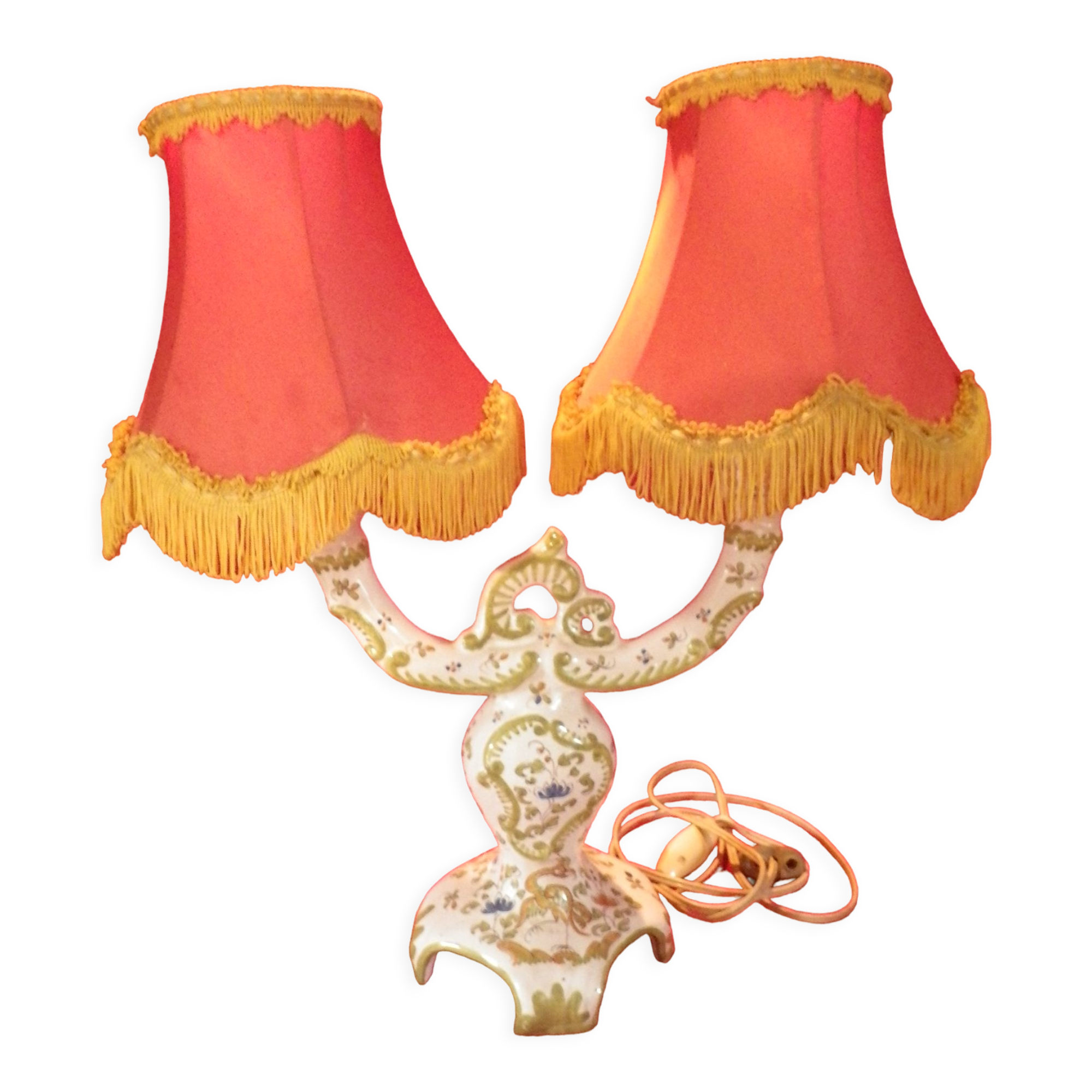 Pair of electrified Martres-Tolosane candle holders