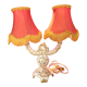 Pair of electrified Martres-Tolosane candle holders