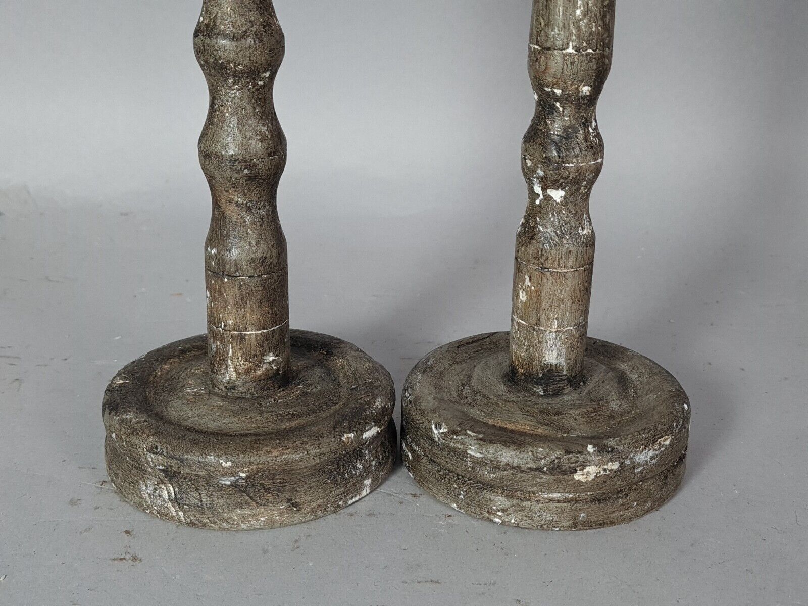 Old pair wooden hat holder patinated vintage 50s