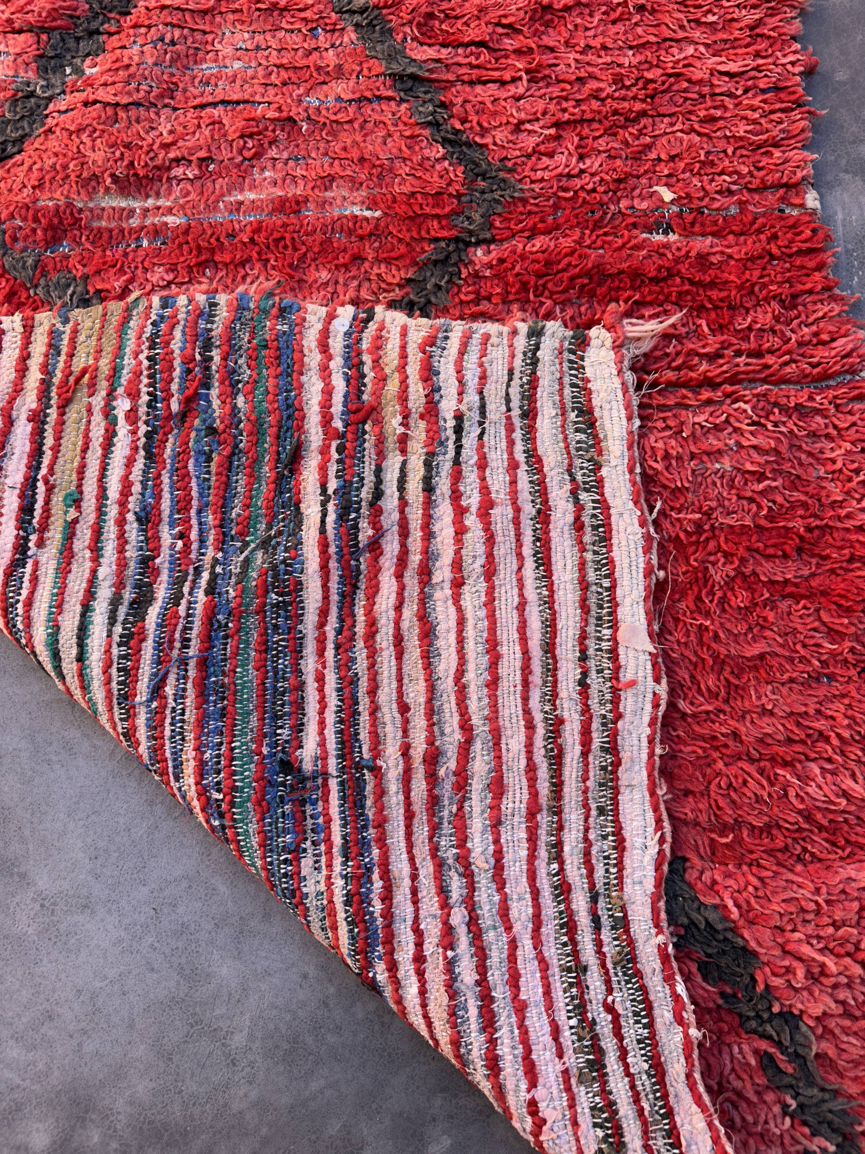 Red Boujad Moroccan rug - 100 x 229 cm