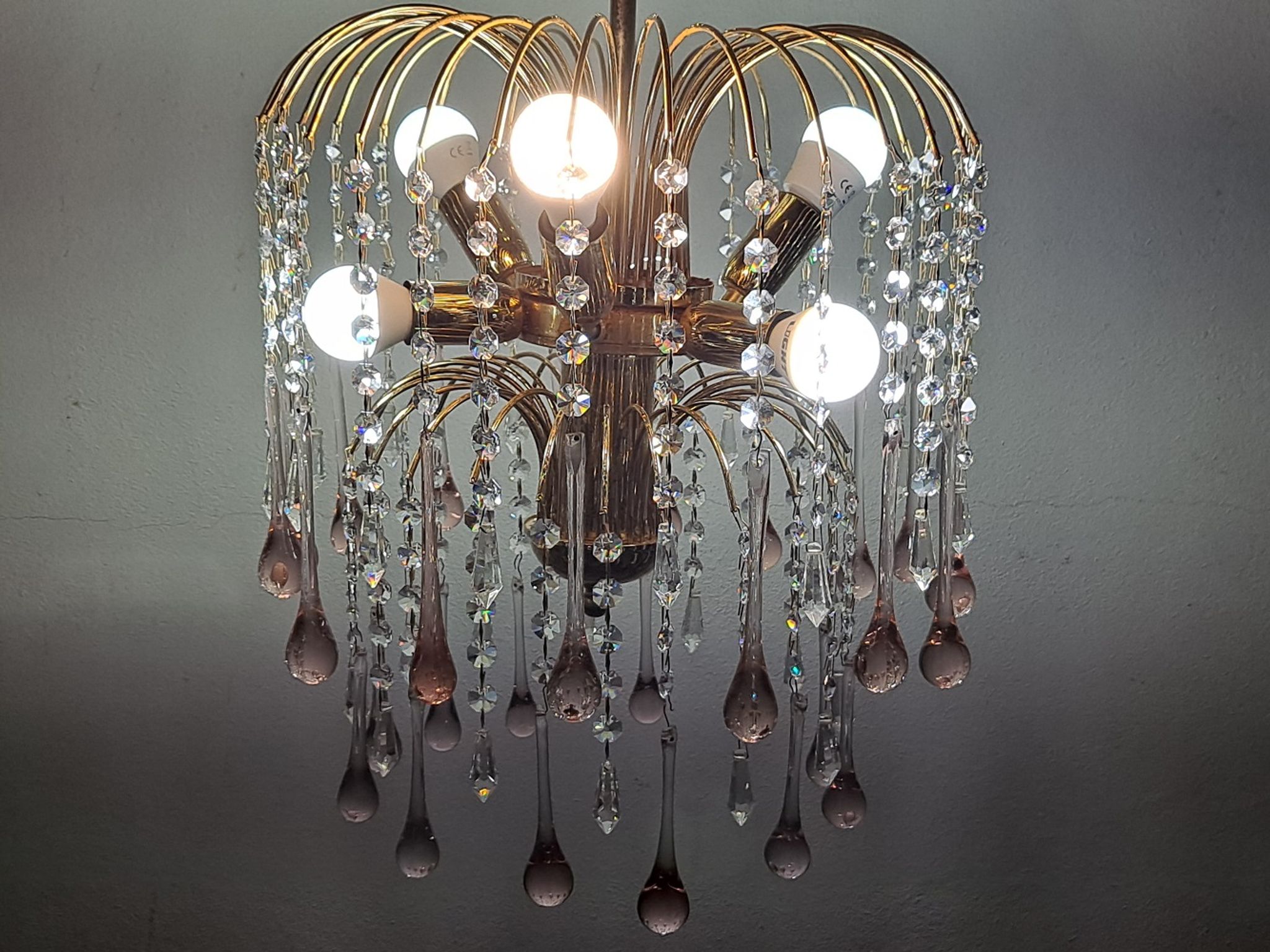 Lustre vintage de la cascade de Murano