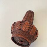 Japanese Ikebana vase, ceramic and bamboo