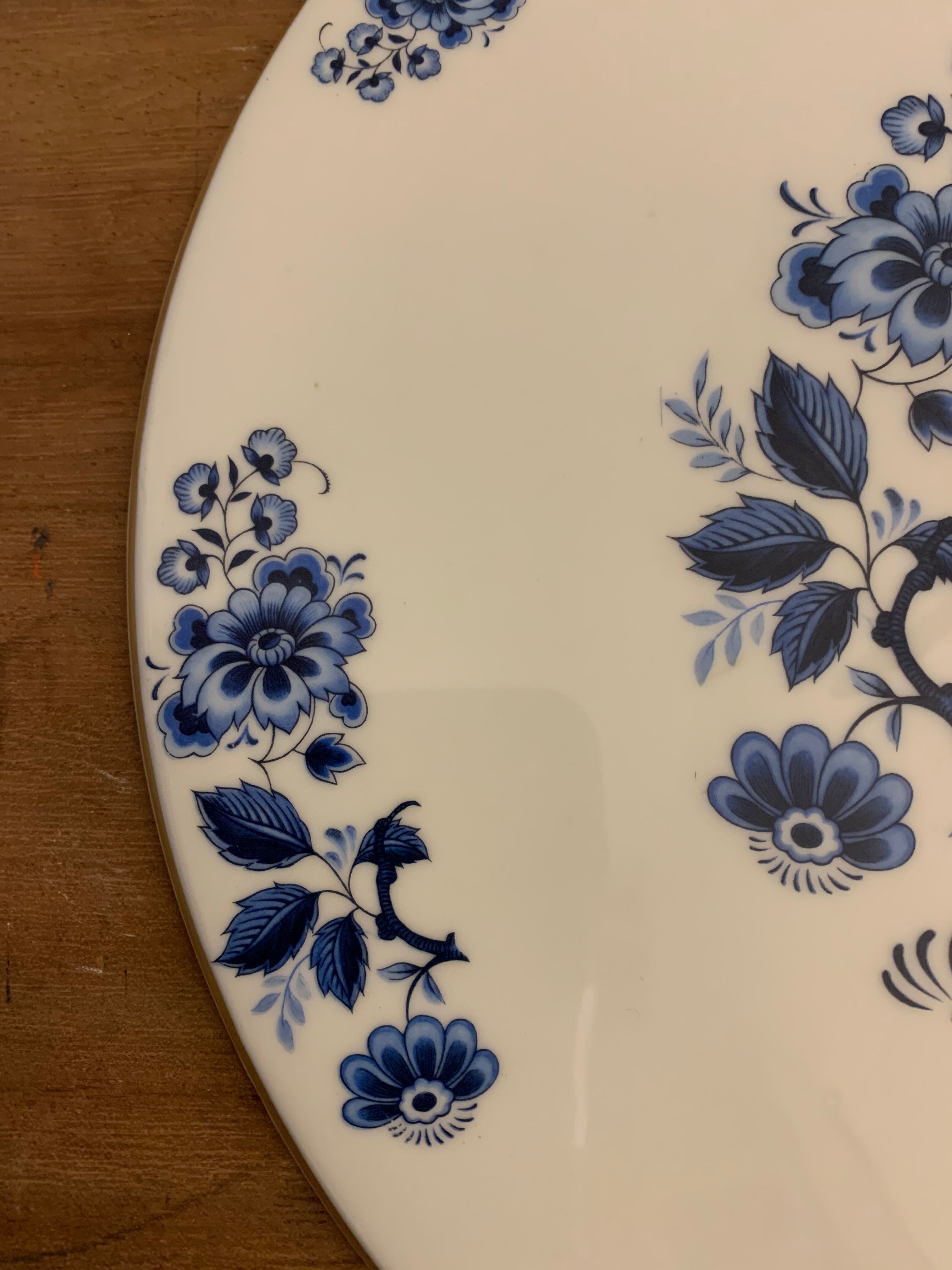 Limoges blue and white porcelain platter