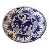 Assiette décorative peinte à la main ornée d'un motif de chimère bleue