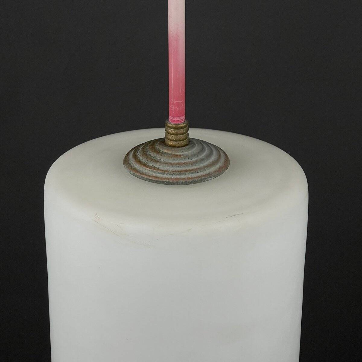 Italian opaline glass pendant light from the mid-century, 1960s, set of 2.