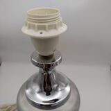 Lamp base in brushed and chromed aluminum