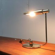 Mid-century minimalist brass table lamp by Rosemarie & Rico Baltensweiler for Baltensweiler.