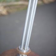 Art deco floor lamp, art deco floor lamp, wood and aluminum lamp, interior decoration