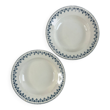2 assiettes creuses LG Bareaux en terre de fer