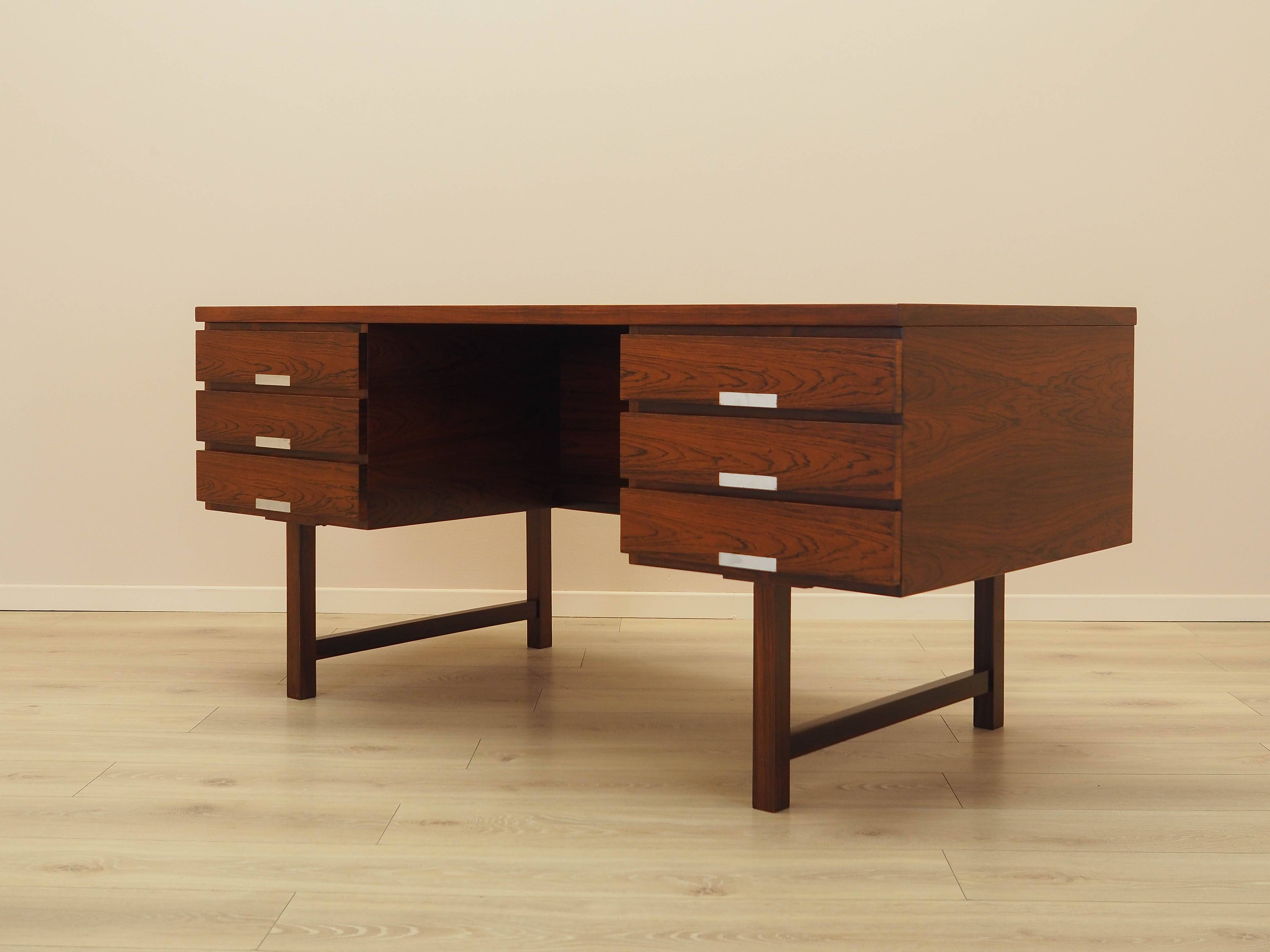 Rosewood desk, Danish design, 1970s, manufacturer: Eigil Petersens Møbelfab