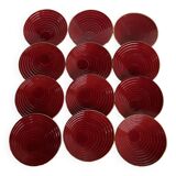 12 vintage red and gold dessert plates