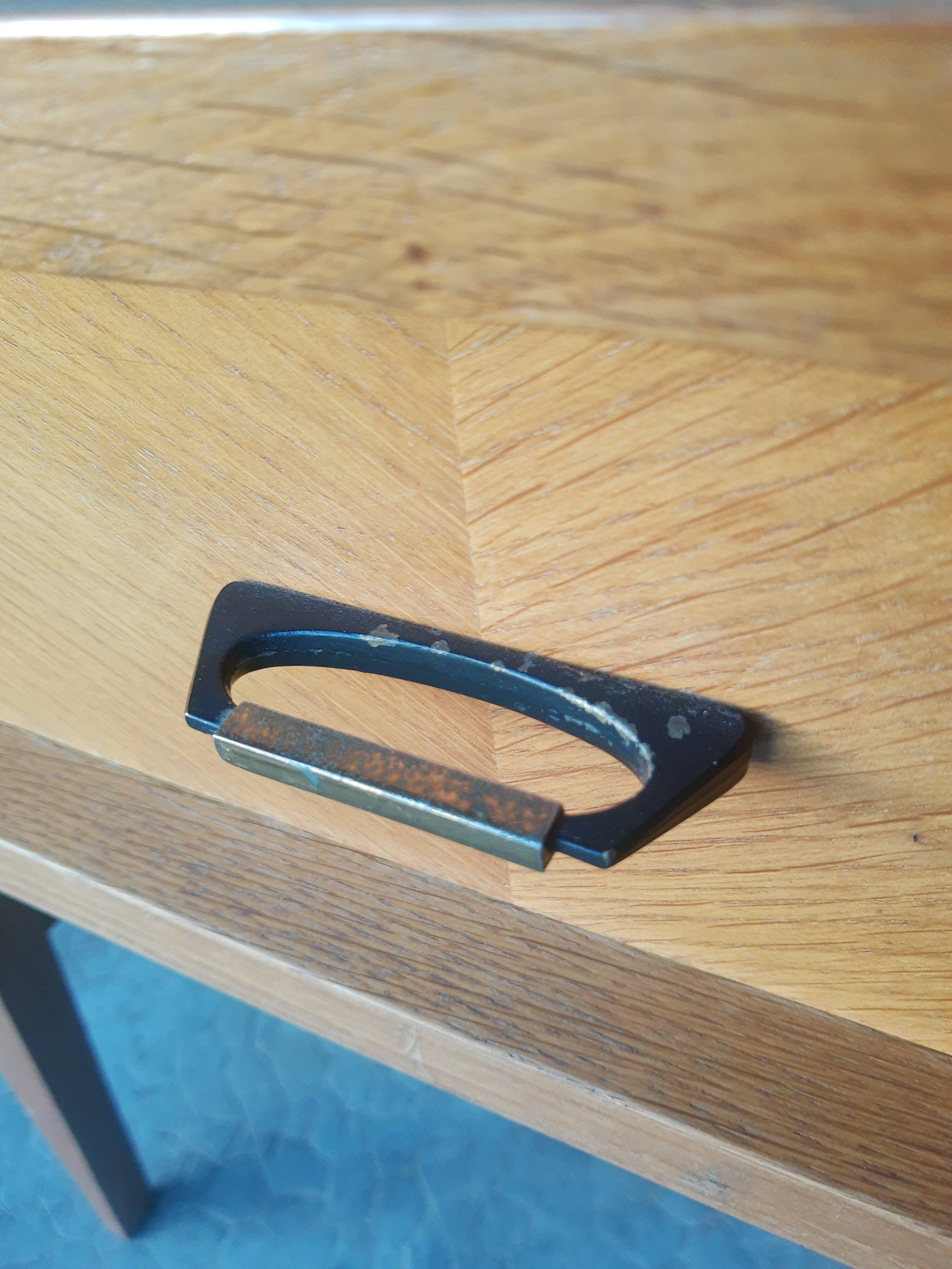 Vintage wooden compass foot bedside table