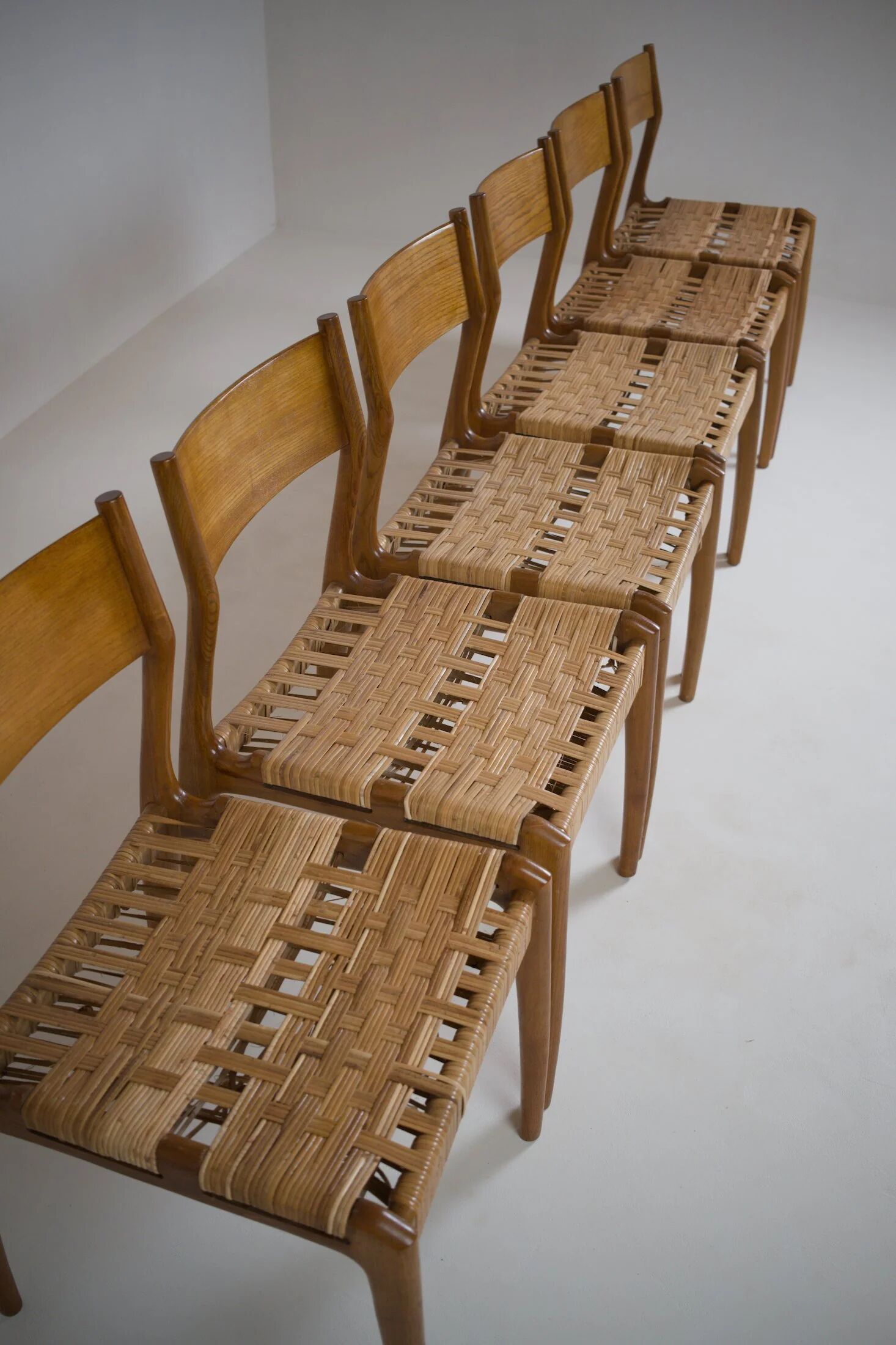 Set of 6 GESSEF chairs published by Consorzio Sedie Friuli, Italy, 1970s.