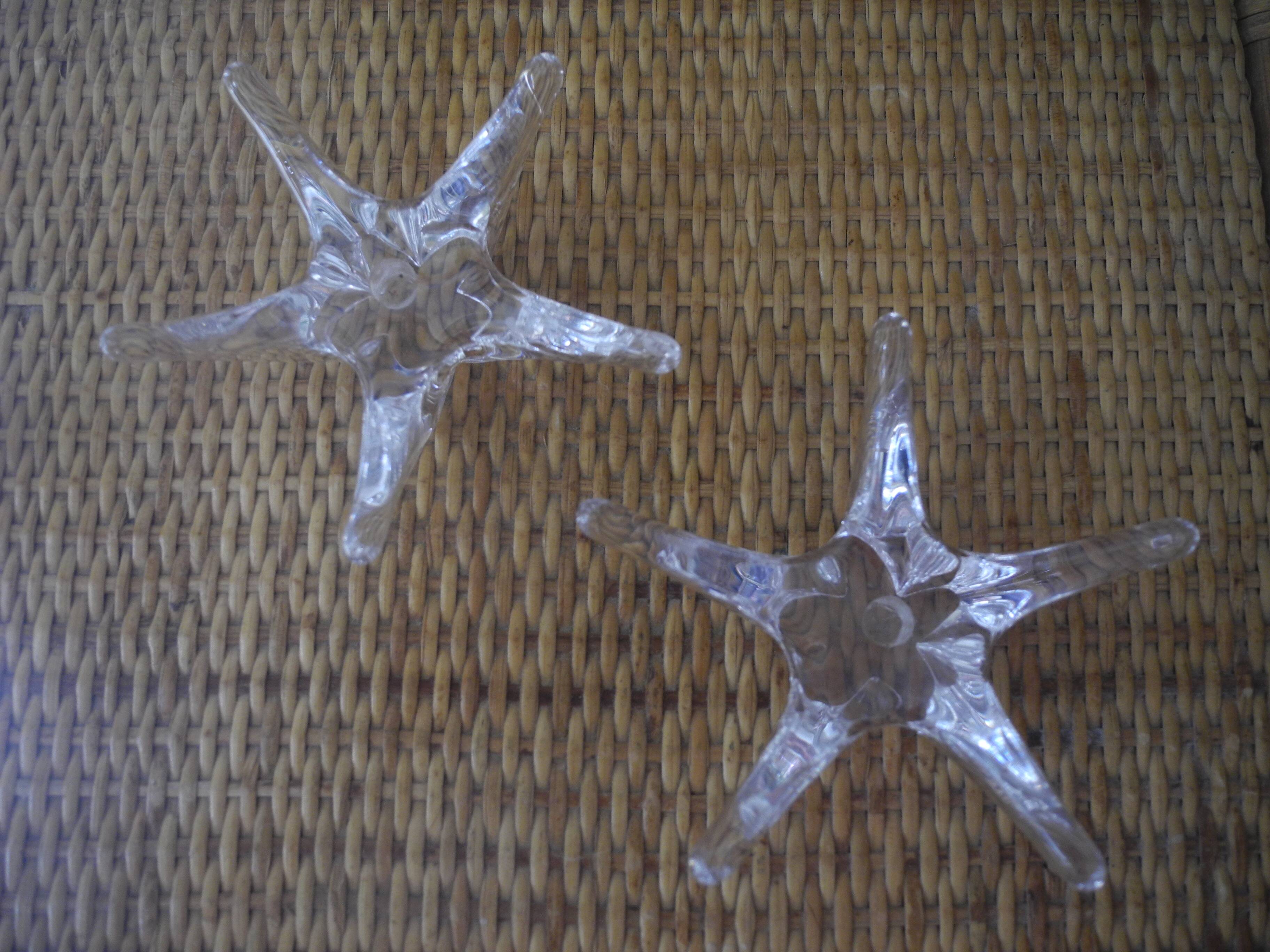 pair of vintage Daum France crystal candlesticks