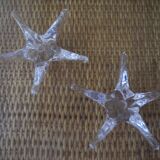 pair of vintage Daum France crystal candlesticks